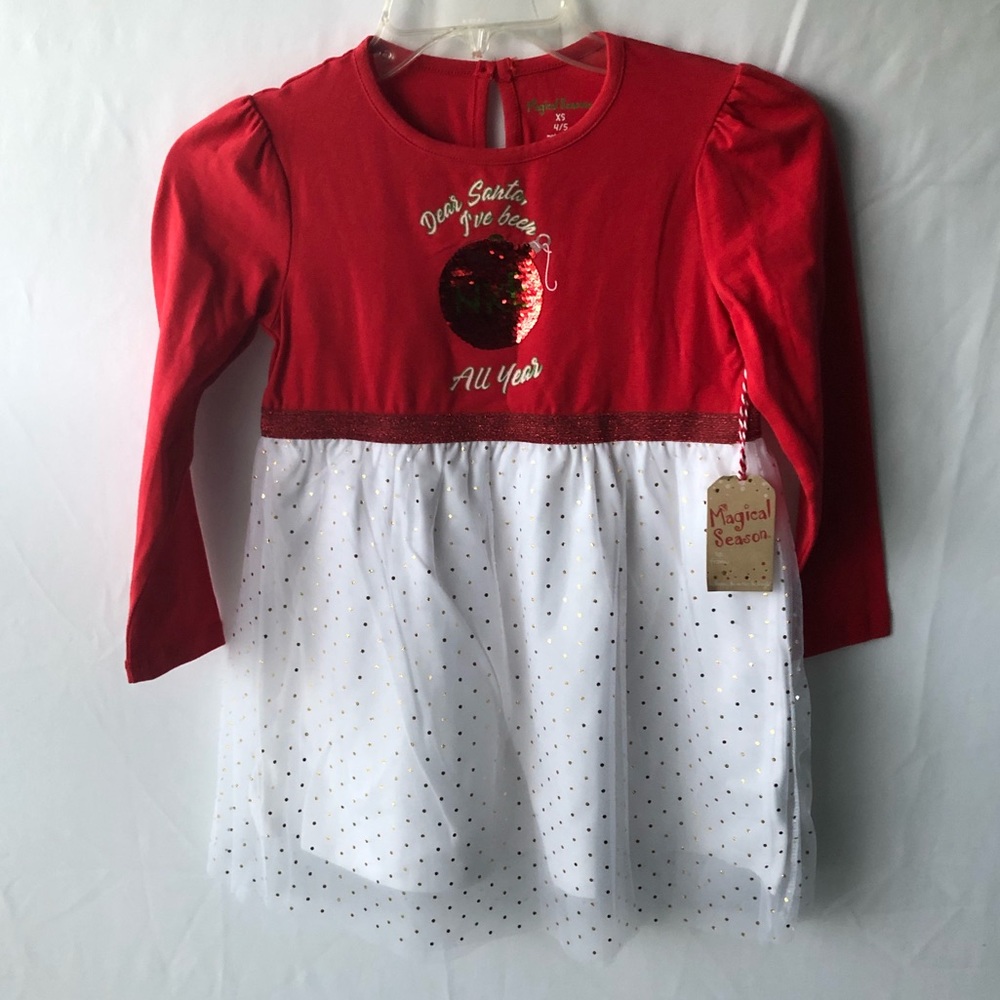 NWT Christmas Dress Girls Nice |Naughty Size XS. Colorful multicolor